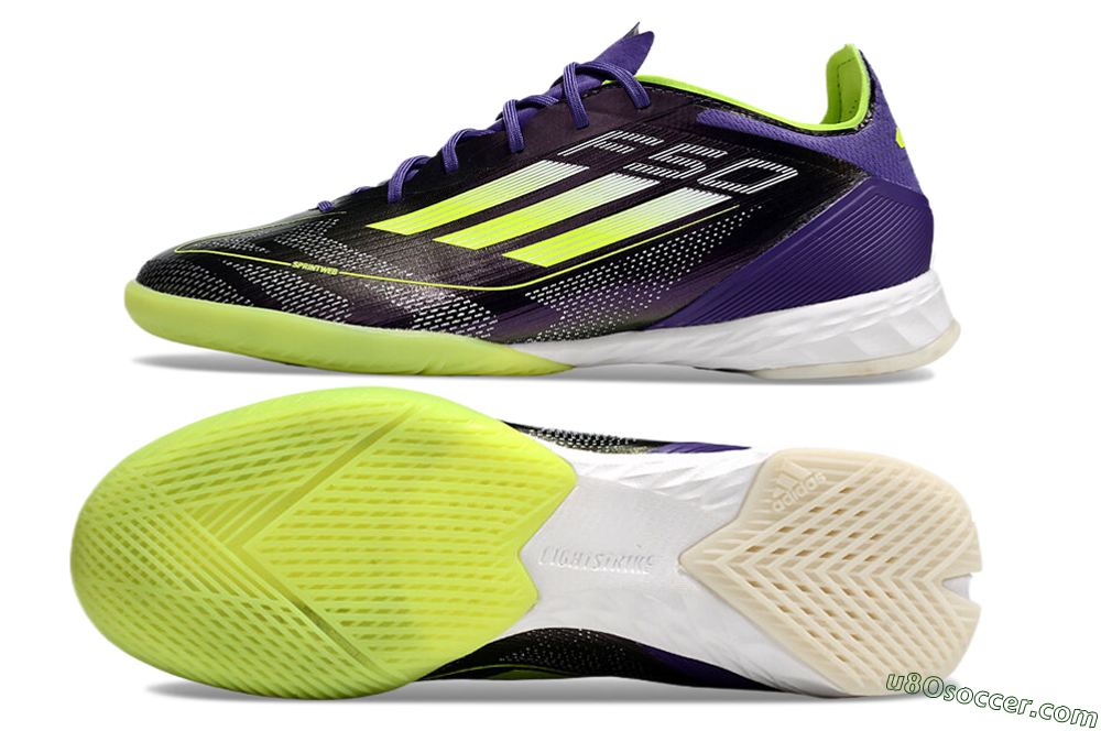 Adidas F50 Pro IC Indoor & Futsal Soccer Shoes - Purple/Yellow/White 0