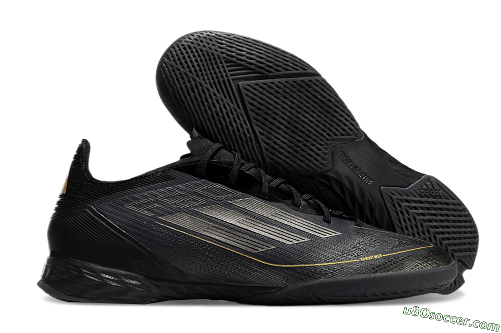 Adidas F50 Pro IC Indoor & Futsal Soccer Shoes - Black/Silver/Gold 1