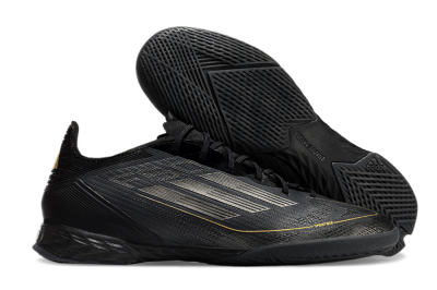 Adidas F50 Pro IC Indoor & Futsal Soccer Shoes - Black/Silver/Gold