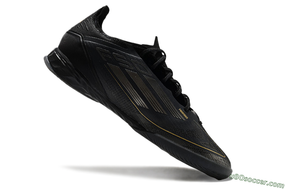 Adidas F50 Pro IC Indoor & Futsal Soccer Shoes - Black/Silver/Gold 4