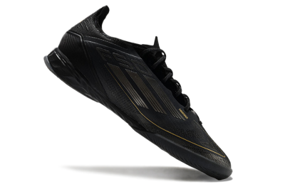 Adidas F50 Pro IC Indoor & Futsal Soccer Shoes - Black/Silver/Gold