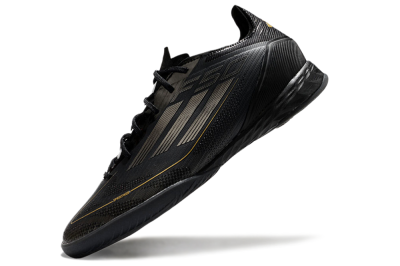Adidas F50 Pro IC Indoor & Futsal Soccer Shoes - Black/Silver/Gold