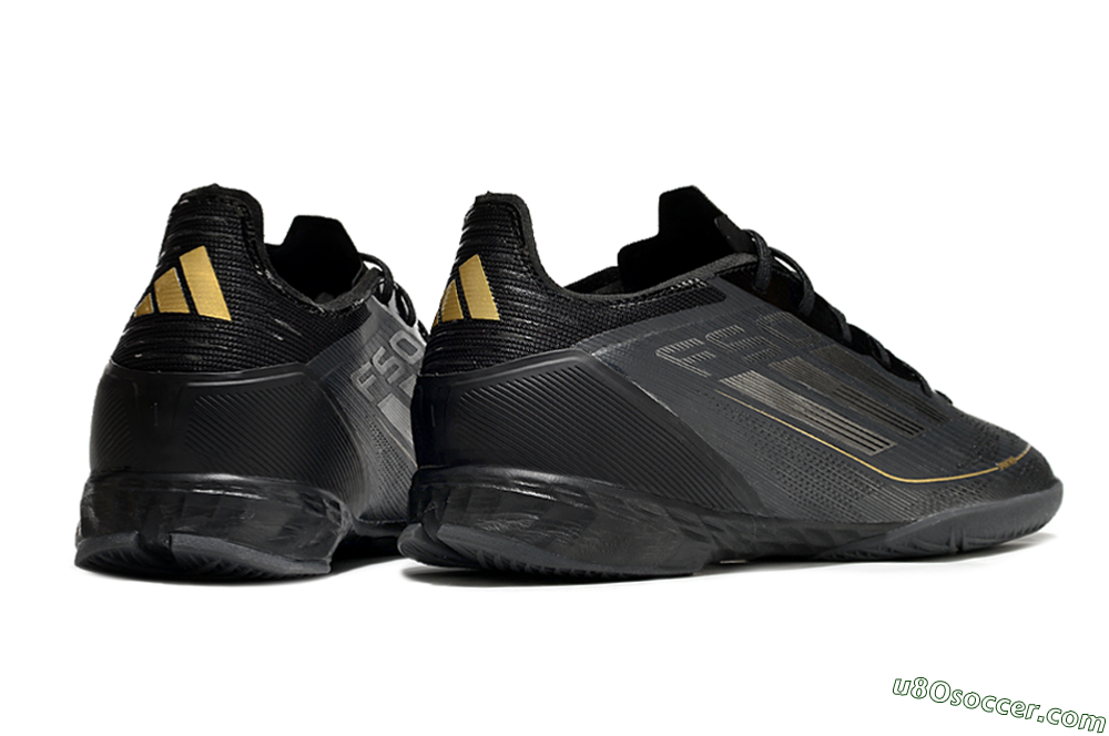 Adidas F50 Pro IC Indoor & Futsal Soccer Shoes - Black/Silver/Gold 6
