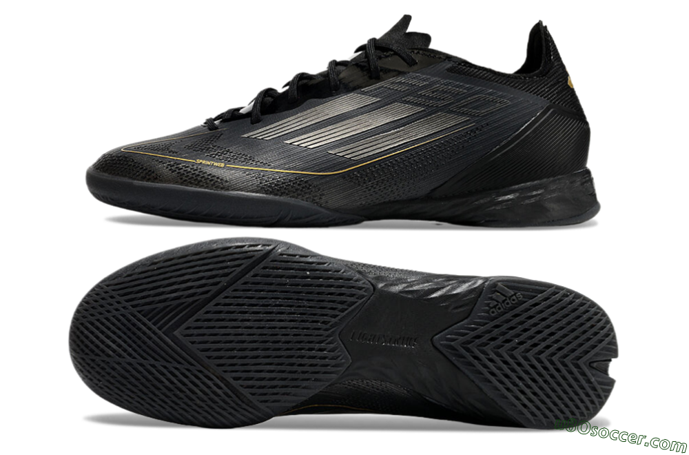 Adidas F50 Pro IC Indoor & Futsal Soccer Shoes - Black/Silver/Gold 0