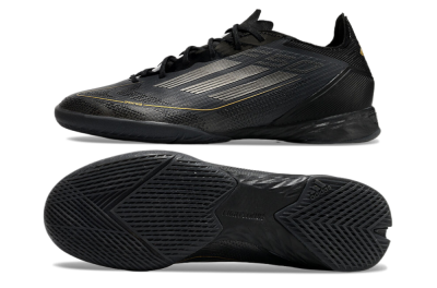 Adidas F50 Pro IC Indoor & Futsal Soccer Shoes - Black/Silver/Gold