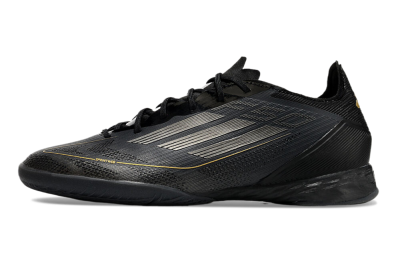 Adidas F50 Pro IC Indoor & Futsal Soccer Shoes - Black/Silver/Gold