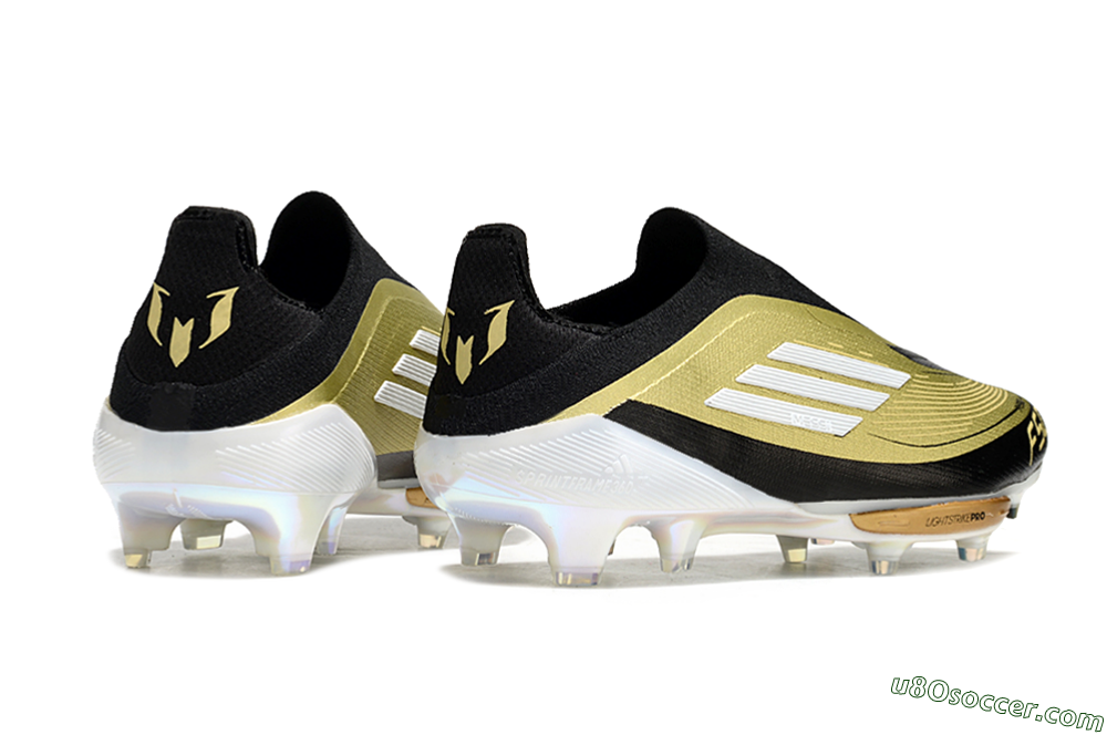 Adidas F50+ Lightstrike Pro Laceless FG Firm Ground Soccer Cleats - Gold/Black/White 6
