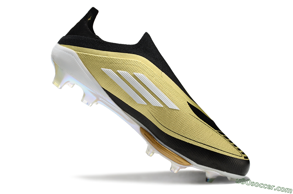 Adidas F50+ Lightstrike Pro Laceless FG Firm Ground Soccer Cleats - Gold/Black/White 4