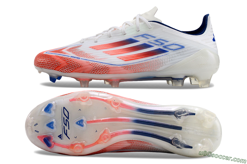Adidas F50 Elite FG Firm Ground Soccer Cleats - White/Red/Blue 0