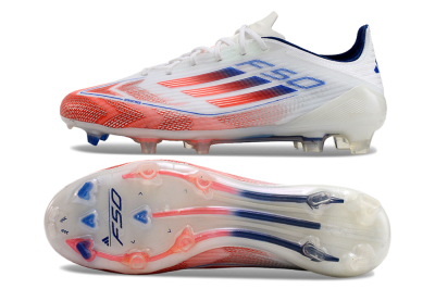 Adidas F50 Elite FG Firm Ground Soccer Cleats - White/Red/Blue