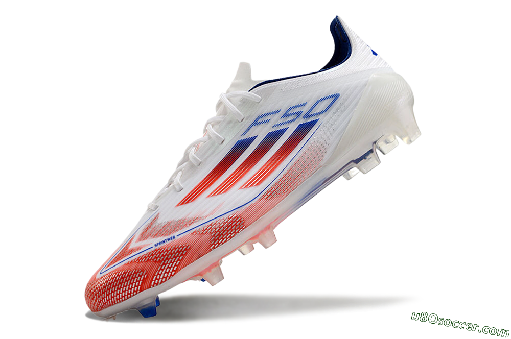 Adidas F50 Elite FG Firm Ground Soccer Cleats - White/Red/Blue 5