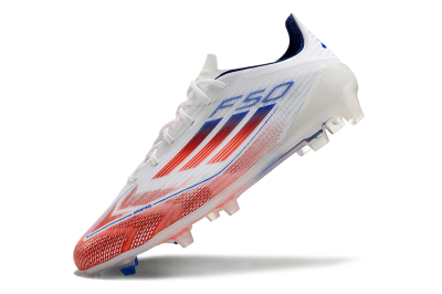 Adidas F50 Elite FG Firm Ground Soccer Cleats - White/Red/Blue