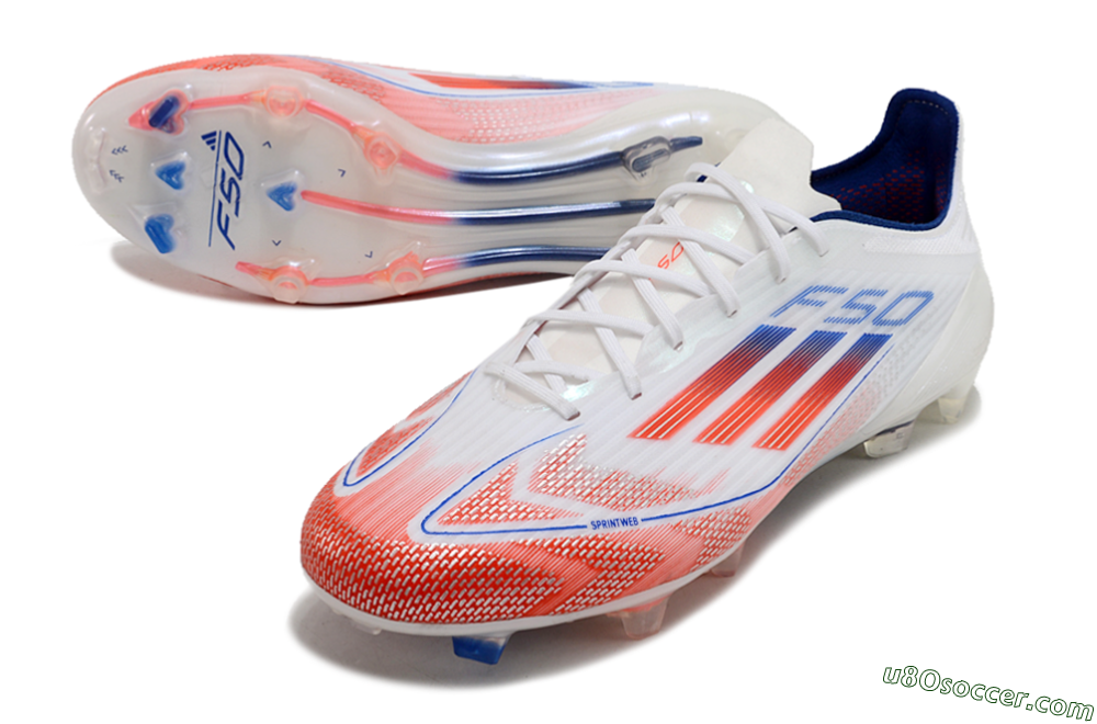 Adidas F50 Elite FG Firm Ground Soccer Cleats - White/Red/Blue 3