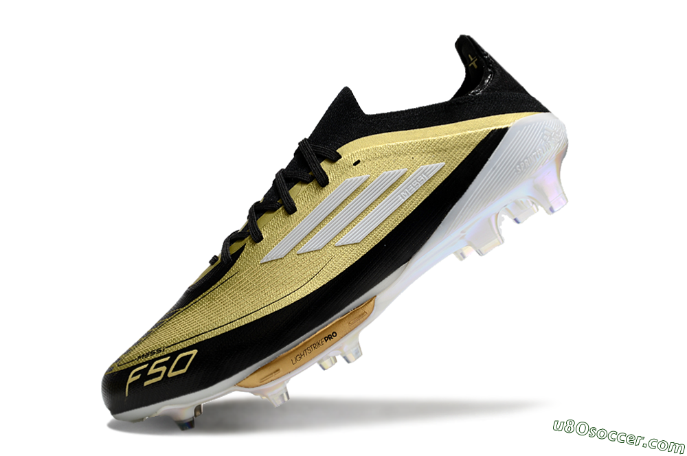 Adidas F50+ Lightstrike Pro FG Firm Ground Soccer Cleats - Gold/Black/White 5
