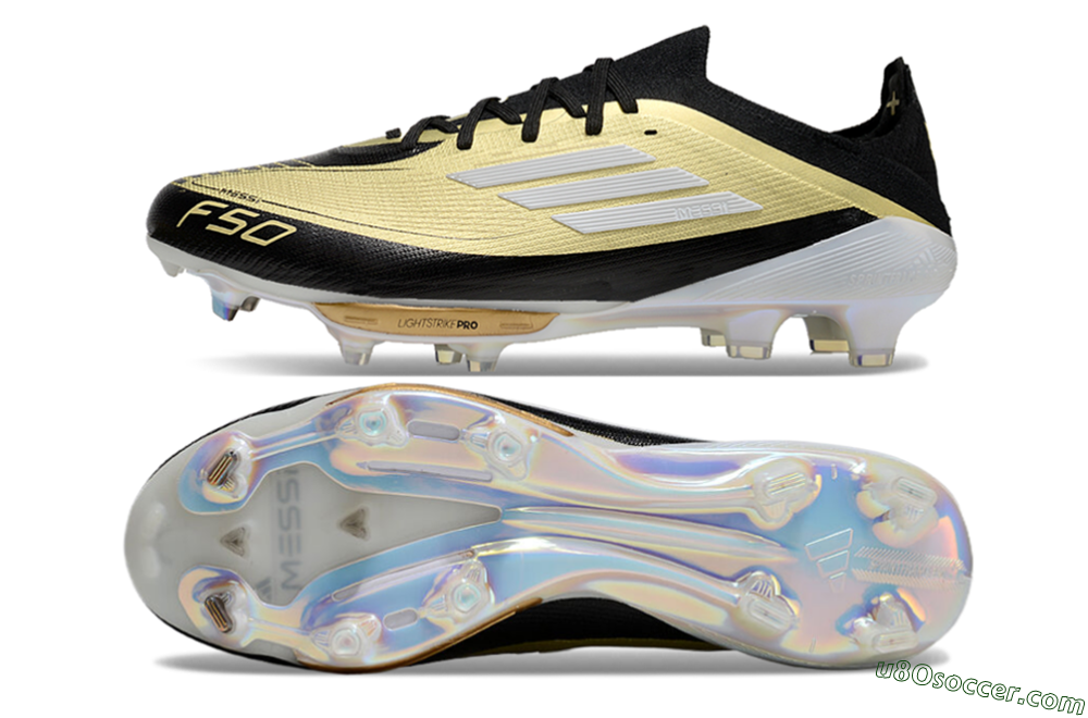 Adidas F50+ Lightstrike Pro FG Firm Ground Soccer Cleats - Gold/Black/White 0