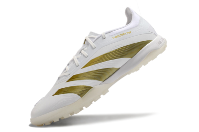 Adidas Predator 24 Elite TF Artificial Turf Soccer Shoes - Beige/White/Gold