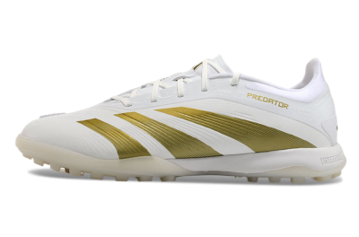 Adidas Predator 24 Elite TF Artificial Turf Soccer Shoes - Beige/White/Gold