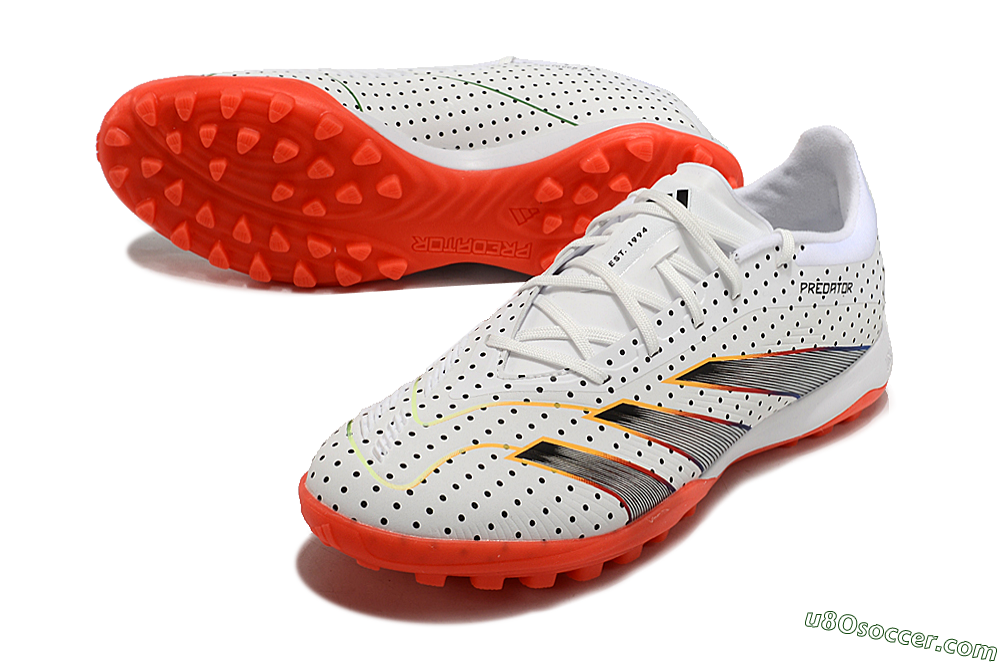 Adidas Predator 24 Elite TF Artificial Turf Soccer Shoes - White/Black/Red 3