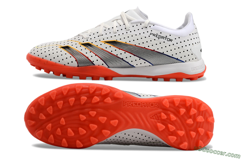 Adidas Predator 24 Elite TF Artificial Turf Soccer Shoes - White/Black/Red 0