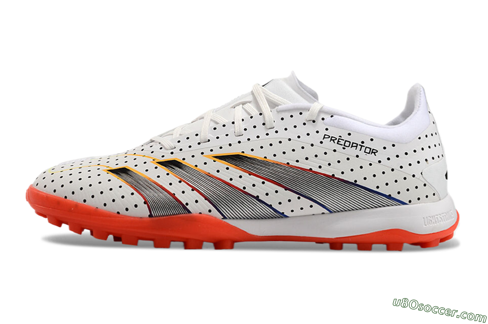 Adidas Predator 24 Elite TF Artificial Turf Soccer Shoes - White/Black/Red 2