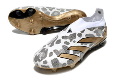 Adidas Predator Elite 24 Laceless FG Firm Ground Soccer Cleats - White/Black/Gold