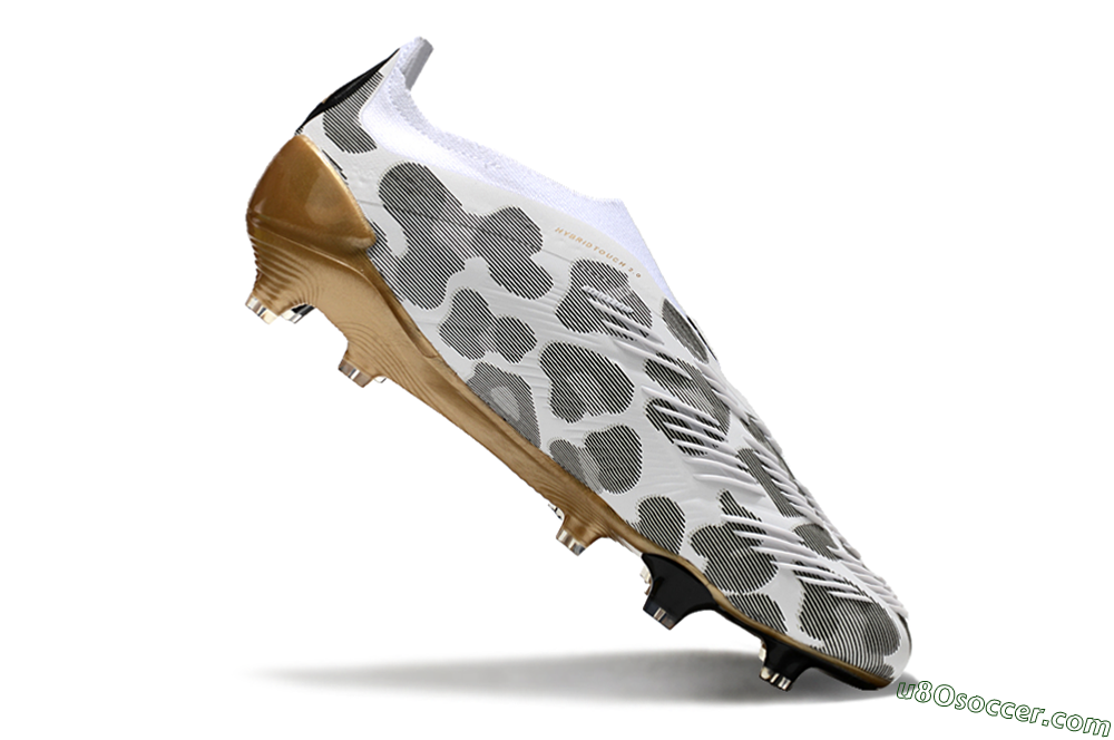 Adidas Predator Elite 24 Laceless FG Firm Ground Soccer Cleats - White/Black/Gold 4