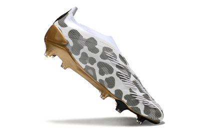 Adidas Predator Elite 24 Laceless FG Firm Ground Soccer Cleats - White/Black/Gold