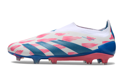 Adidas Predator Elite 24 Laceless FG Firm Ground Soccer Cleats - White/Pink/Blue
