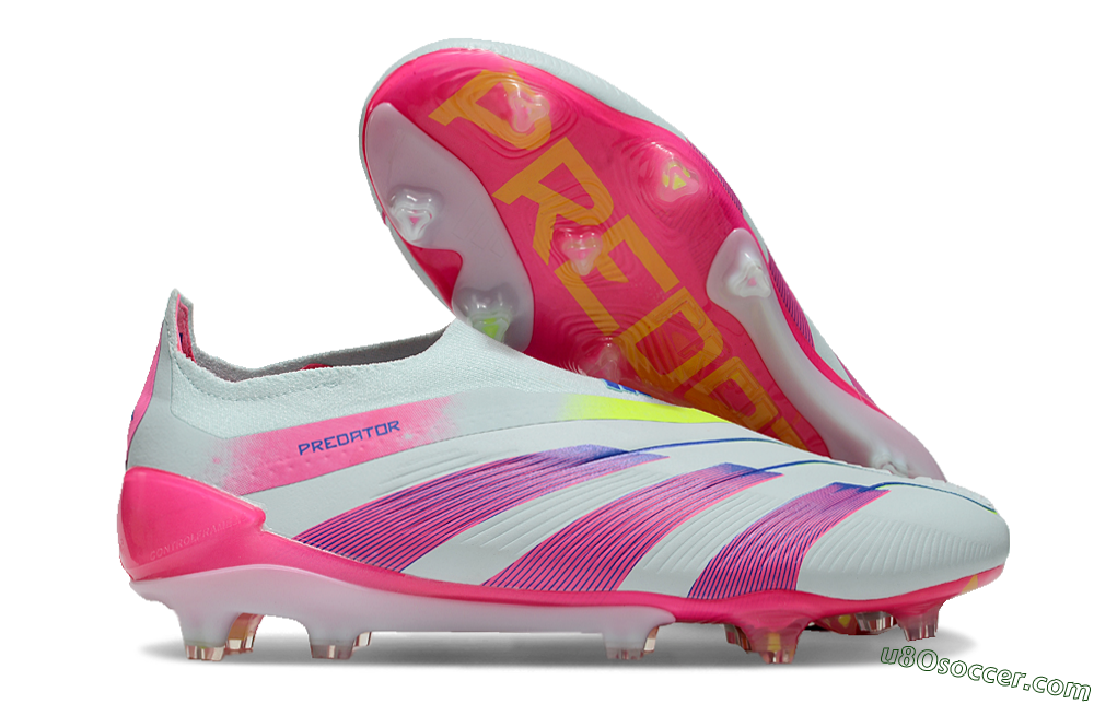 Adidas Predator Elite 24 Laceless FG Firm Ground Soccer Cleats - Jade/Blue/Pink 1