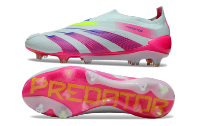 Adidas Predator Elite 24 Laceless FG Firm Ground Soccer Cleats - Jade/Blue/Pink