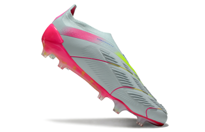 Adidas Predator Elite 24 Laceless FG Firm Ground Soccer Cleats - Jade/Blue/Pink