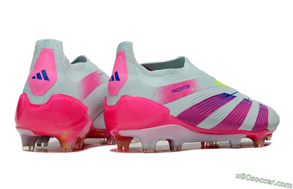 Adidas Predator Elite 24 Laceless FG Firm Ground Soccer Cleats - Jade/Blue/Pink 6