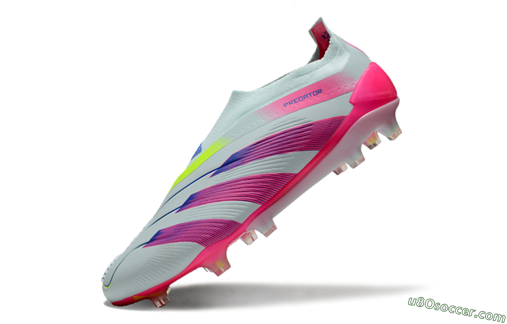 Adidas Predator Elite 24 Laceless FG Firm Ground Soccer Cleats - Jade/Blue/Pink 5