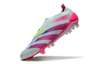 Adidas Predator Elite 24 Laceless FG Firm Ground Soccer Cleats - Jade/Blue/Pink