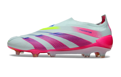 Adidas Predator Elite 24 Laceless FG Firm Ground Soccer Cleats - Jade/Blue/Pink