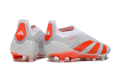 Adidas Predator Elite 24 Laceless FG Firm Ground Soccer Cleats - Grey/Red/White