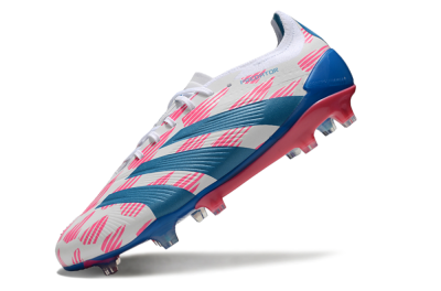 Adidas Predator 24 Elite FG Firm Ground Soccer Cleats - White/Pink/Blue