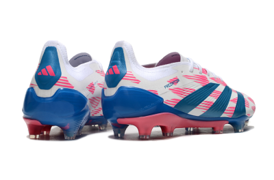 Adidas Predator 24 Elite FG Firm Ground Soccer Cleats - White/Pink/Blue