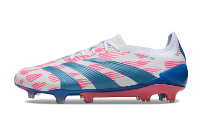 Adidas Predator 24 Elite FG Firm Ground Soccer Cleats - White/Pink/Blue