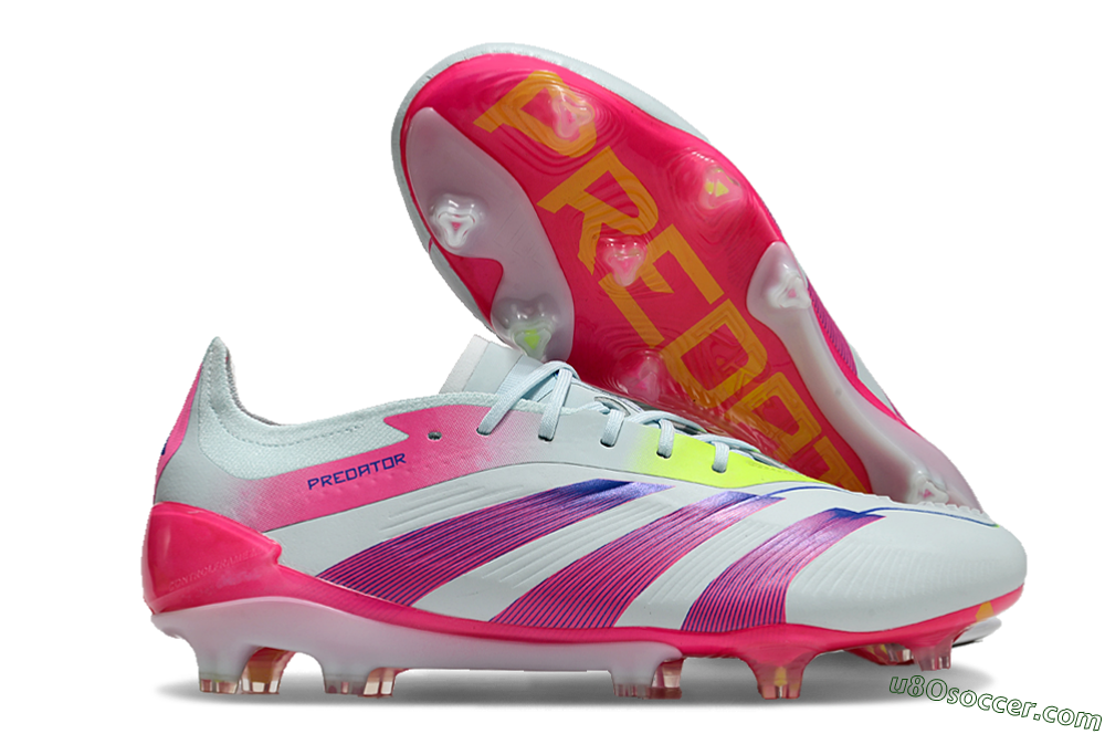 Adidas Predator 24 Elite FG Firm Ground Soccer Cleats - Jade/Blue/Pink 1