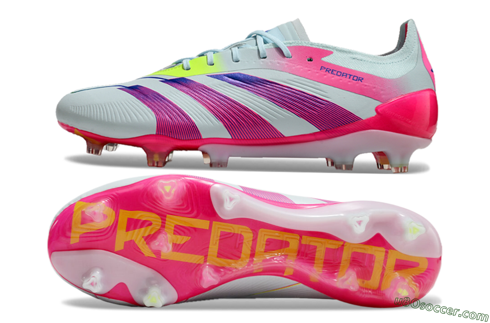 Adidas Predator 24 Elite FG Firm Ground Soccer Cleats - Jade/Blue/Pink 0