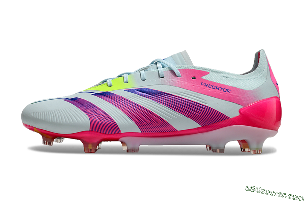 Adidas Predator 24 Elite FG Firm Ground Soccer Cleats - Jade/Blue/Pink 2