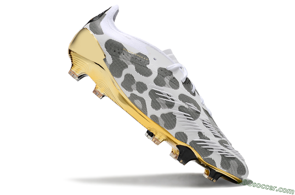 Adidas Predator 24 Elite FG Firm Ground Soccer Cleats - White/Black/Gold 4