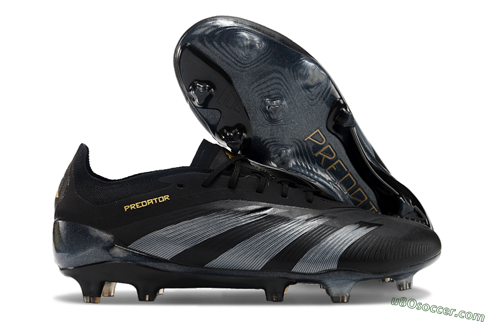 Adidas Predator Elite 24 FG Firm Ground Soccer Cleats - Black/Silver/Yellow 1