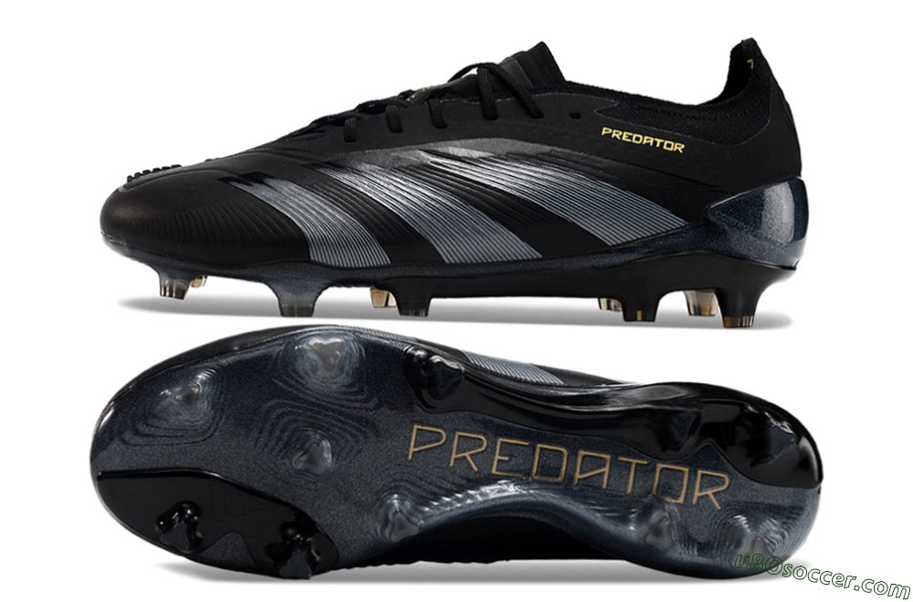 Adidas Predator Elite 24 FG Firm Ground Soccer Cleats - Black/Silver/Yellow 0