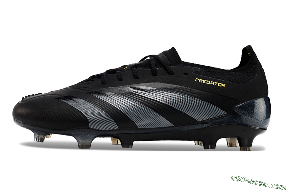 Adidas Predator Elite 24 FG Firm Ground Soccer Cleats - Black/Silver/Yellow 2