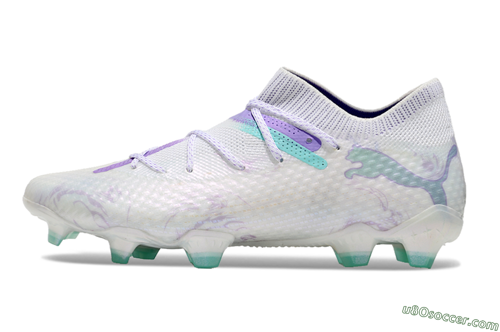 Puma Future Ultimate FG Firm Ground Soccer Cleats - White/Purple/Jade 2