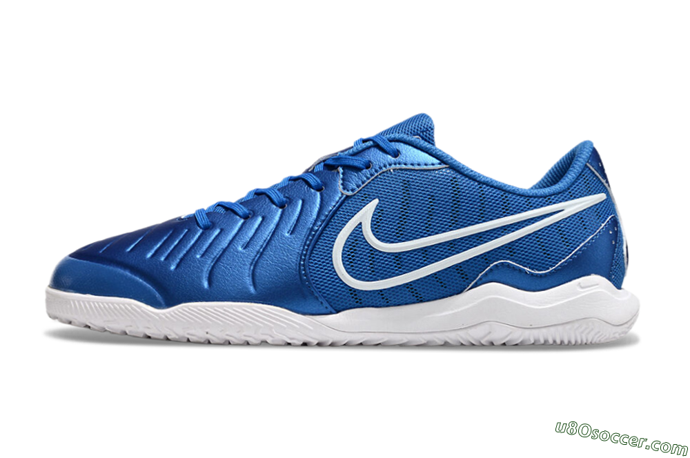 Nike Tiempo Legend 10 Academy IC Indoor & Futsal Soccer Shoes - Blue/White 2