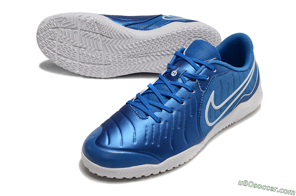 Nike Tiempo Legend 10 Academy IC Indoor & Futsal Soccer Shoes - Blue/White 3