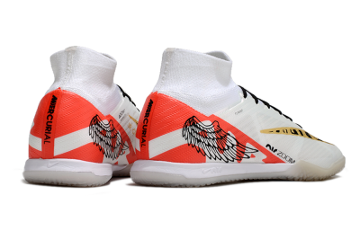 Nike Air Zoom Mercurial Superfly 9 Elite IC Indoor & Futsal Soccer Shoes - White/Gold/Red